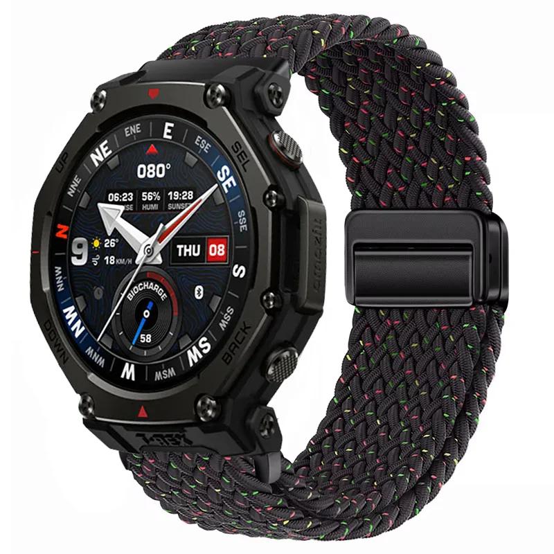 20/22mm Nylonový řemínek pro Amazfit Helio/T-Rex3 Pro 48/44mm Pásek s magnetickou přezkou Amazfit Active 2/2 Square/Balance 2 Náramek