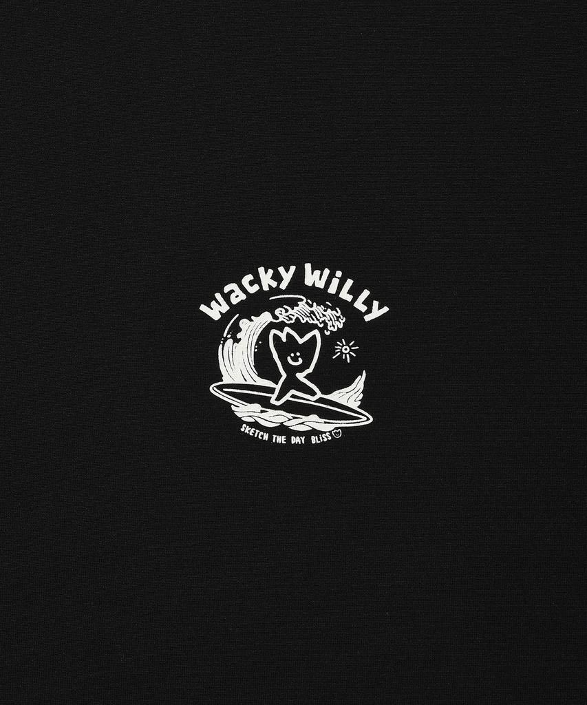 WACKY WILLY Surfing Kiki Graphic Short Sleeve T-Shirt Black