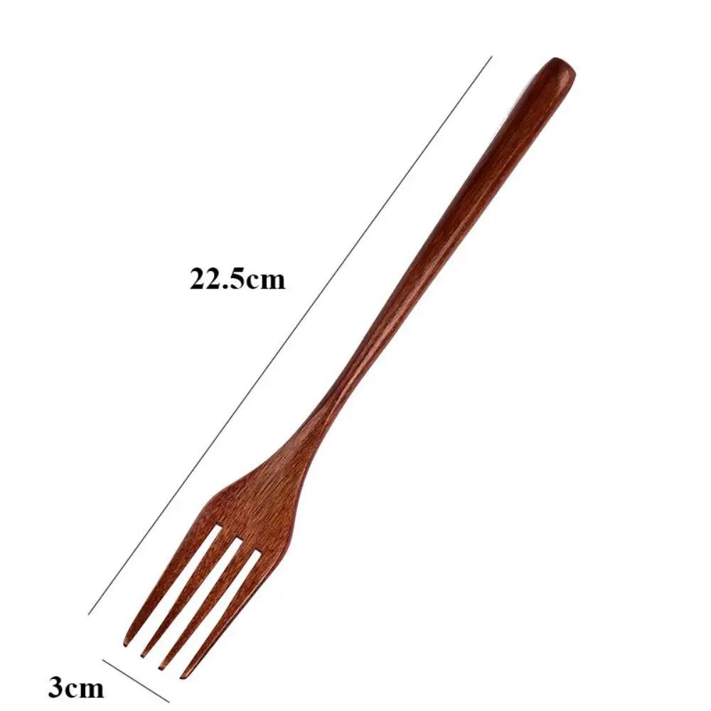 New Natural Wooden Spoon Wooden Fork Rice Soups Spoon Utensil Cereal Fork Spoon Dinnerware Cutlery Cookware Kitchen Accessories