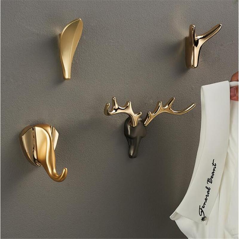 Tuqiu Robe Hooks Towel Hanger Hooks For Clothes Coat Hat Bag Hooks Wall Mount Brass Bathroom Accessories Door Towel Hook Holder