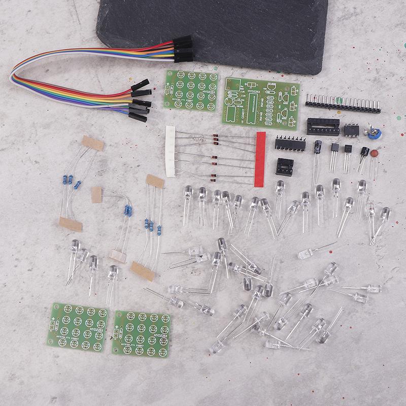 Cd4017+Ne555 Rot Weiß Blau LED Wasserlicht Produktion DIY Kit Löten Lernen Elektronisches Modul Ersatzteile Tj-56-715 DC 12V