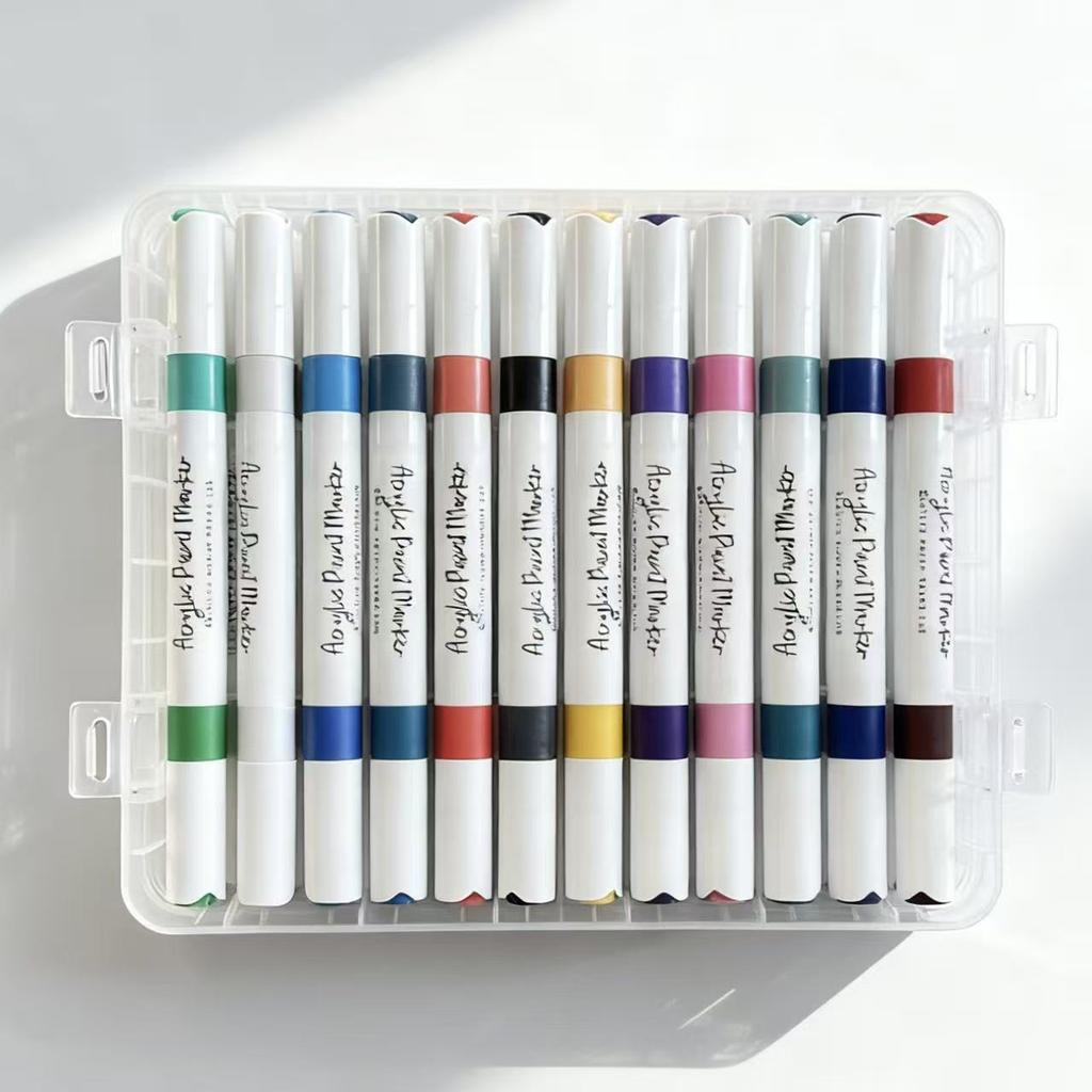 Two Tone Acrylic Pigment Marker Pen, 36 Pens - Brush Tip, Water-based Ink, Marker Pen - Very Suitable for Calligraphy, Illustrat