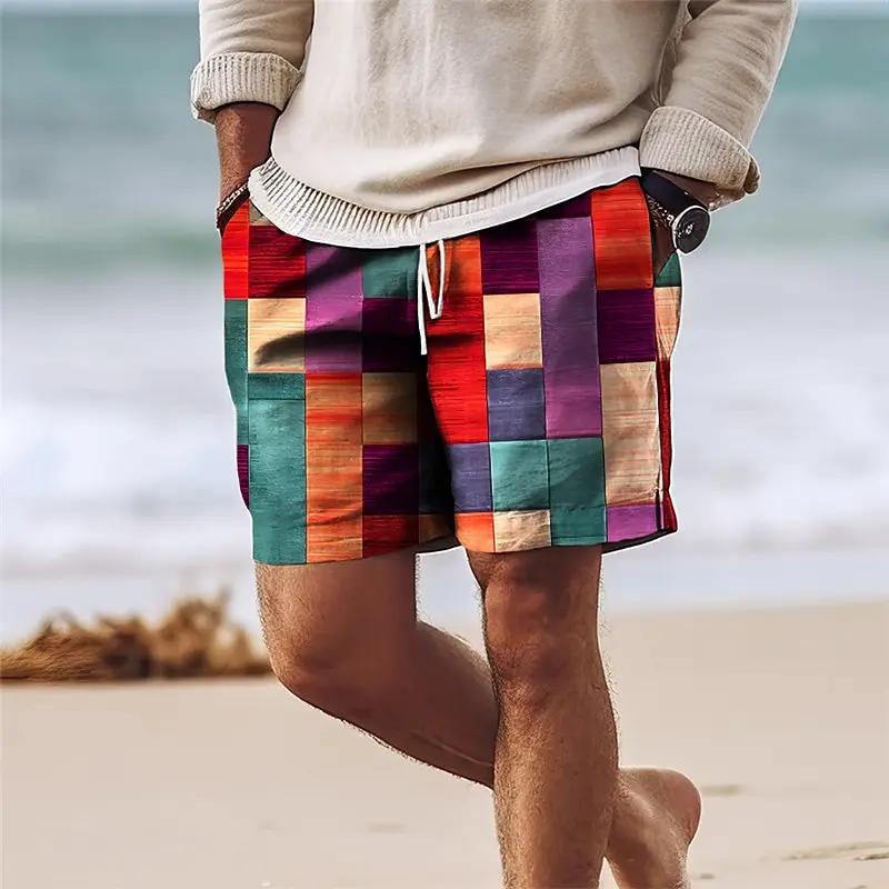 Fashion Versatile Men s Striped Shorts Daily Breathable Beach Pants Comfortable Simple Shorts Men’s S