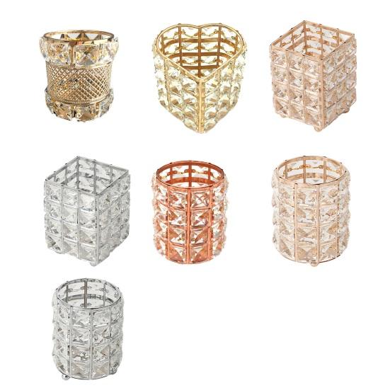 Rhinestone Pen Holder for Desk Elegant Clear Desktop Organizer for Pens Makeup Brushes Kitchen Utensils Modern Office Accessories