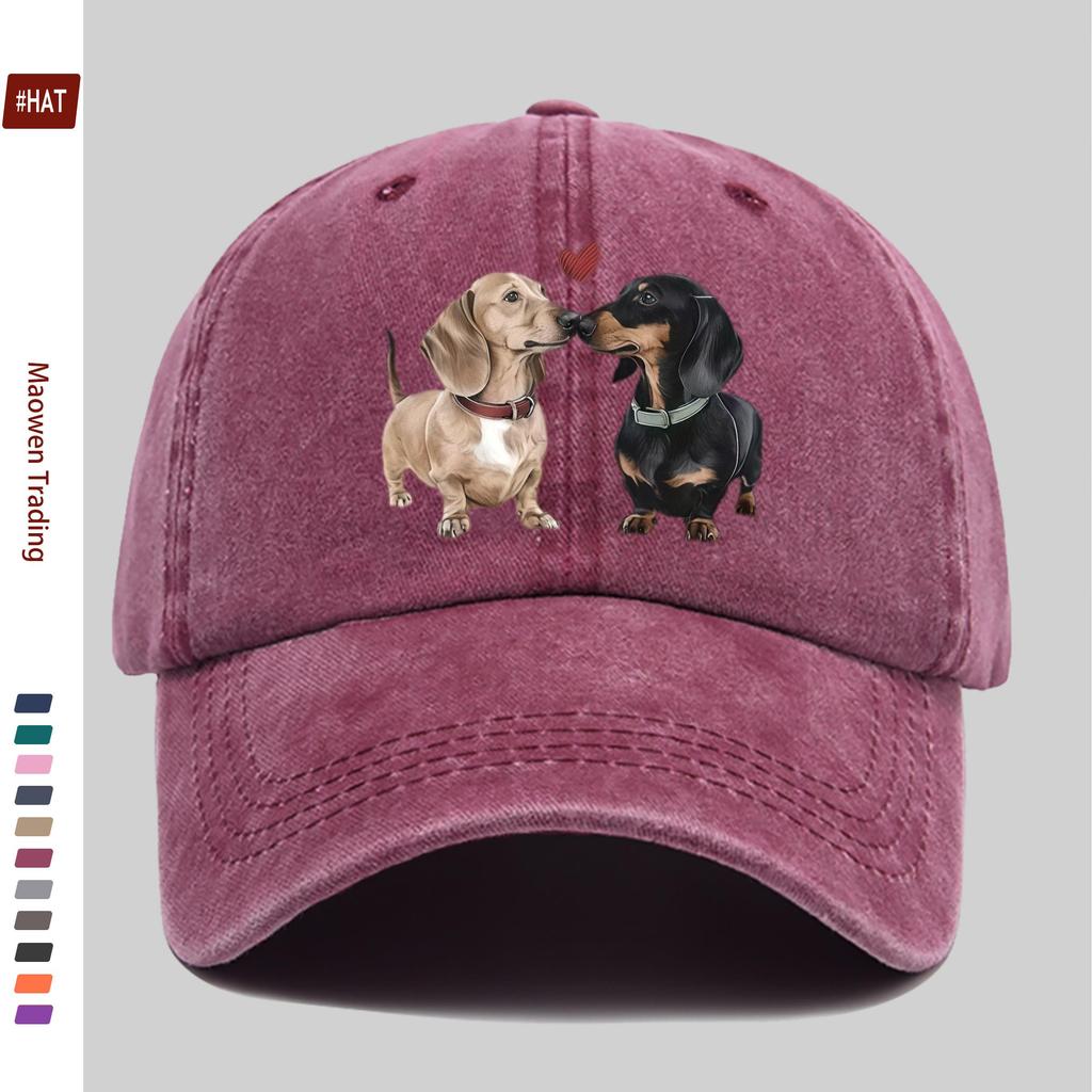 Gorra de Béisbol Estampada con Patrón de Corazón y Perro con Lindo Diseño de Mascota Sombrero para el Sol Cómodo y Ligero Correa Ajustable Fashio