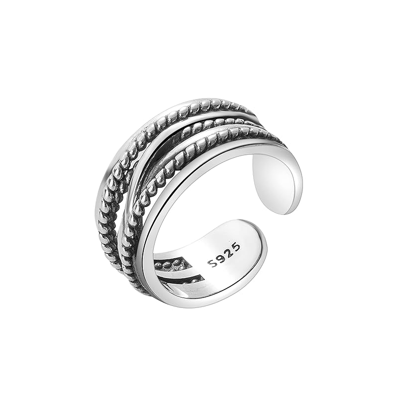 

[Yooping] ring men s ring silver 925 size adjustable crafts unisex silver C-Style