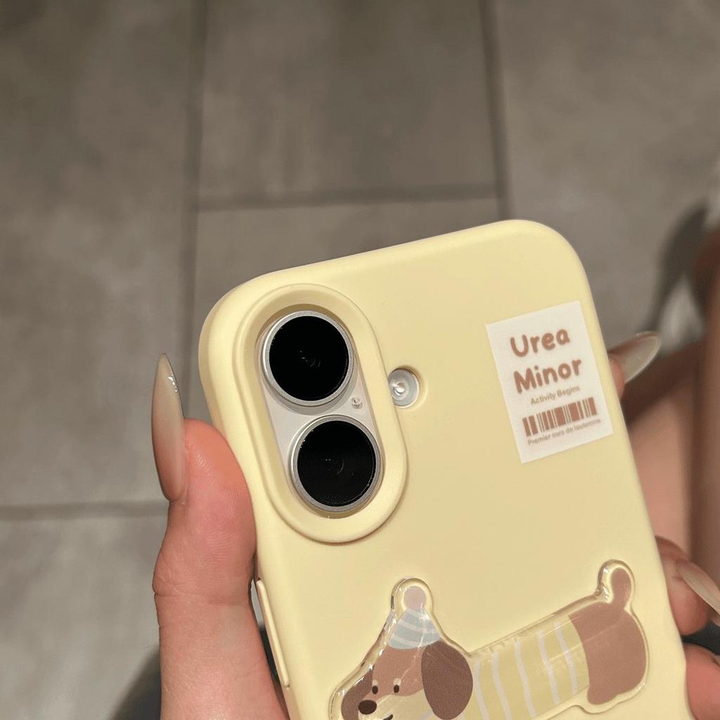 Epoxy Dachshund Dog Holder for IPhone 17 Mobile Phone Case for IPhone 16promax Glutinous Rice Shell Soft Shell 14/13m