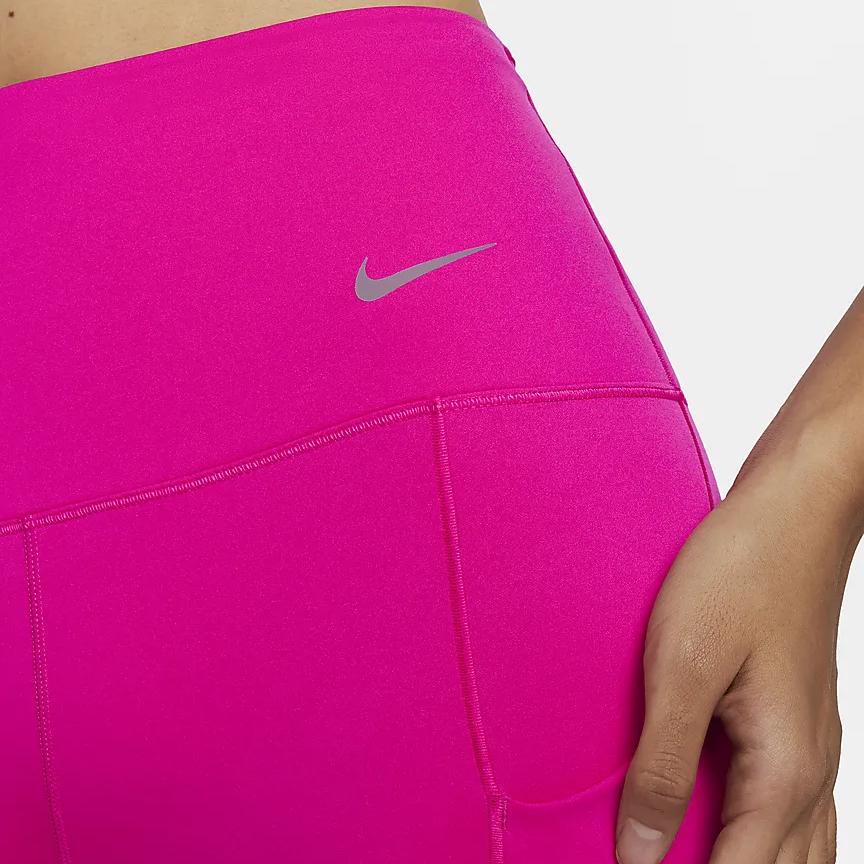 Nike Go Unleashed Series Solid High-Waisted Slim Fit Casual Cropped Sports Pants Women pants Raspberry-Red FB8849-624