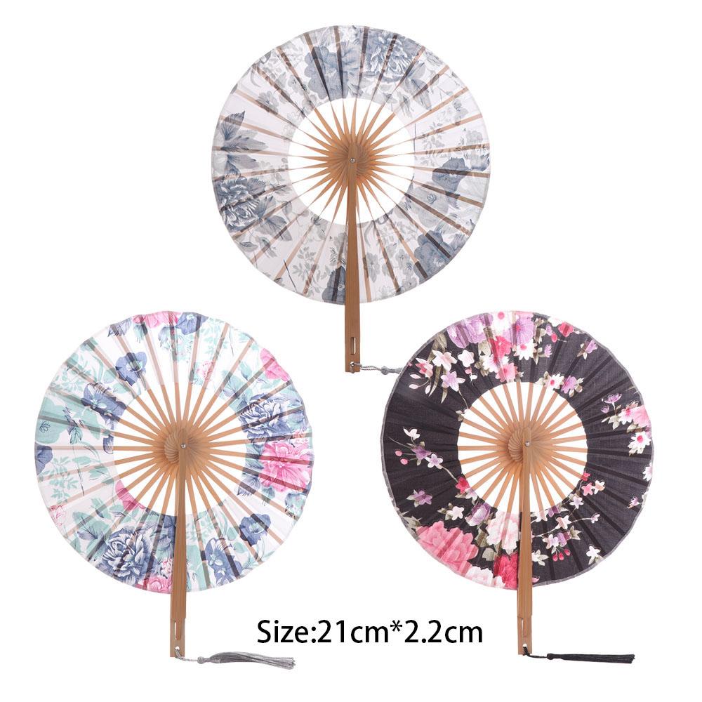Exquisite Folding Hand Fan Round Hand Circular Fan Home Decor Windmill Fan  Wedding Party Decor