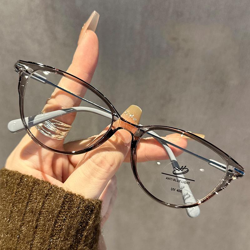 New Tr90 Anti-blue Light Glasses For Women Retro Small Round Frame Cat Eye Glasses Frame