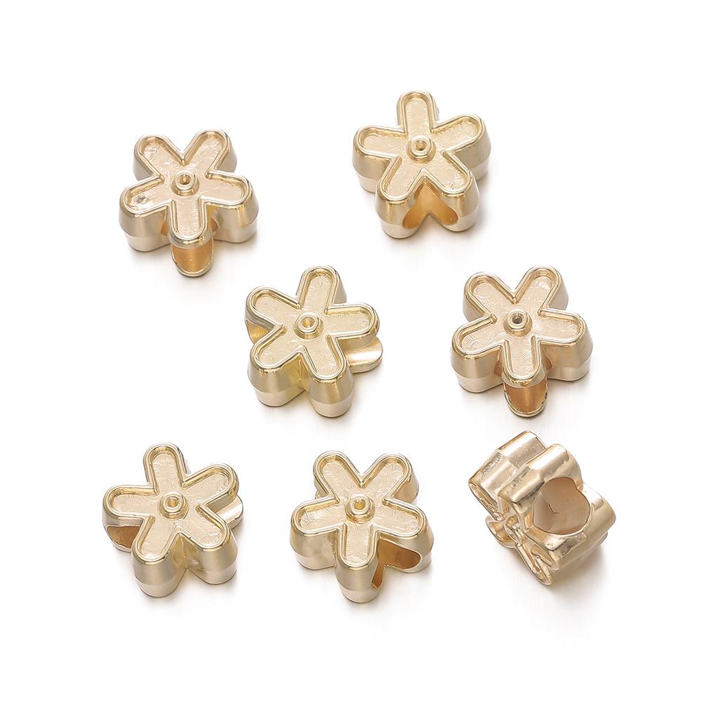 10pc/lot Heart Shape CCB Bead Gold Plated Loose Beads Spacer For Jewelry Making Accessories DIY Necklace Bracelet Charms