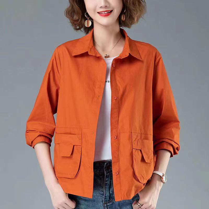 Women's Simple Long-sleeved Spring Summer Autumn and Summer Thin Large Size Loose Cardigan Thin Jacket Women