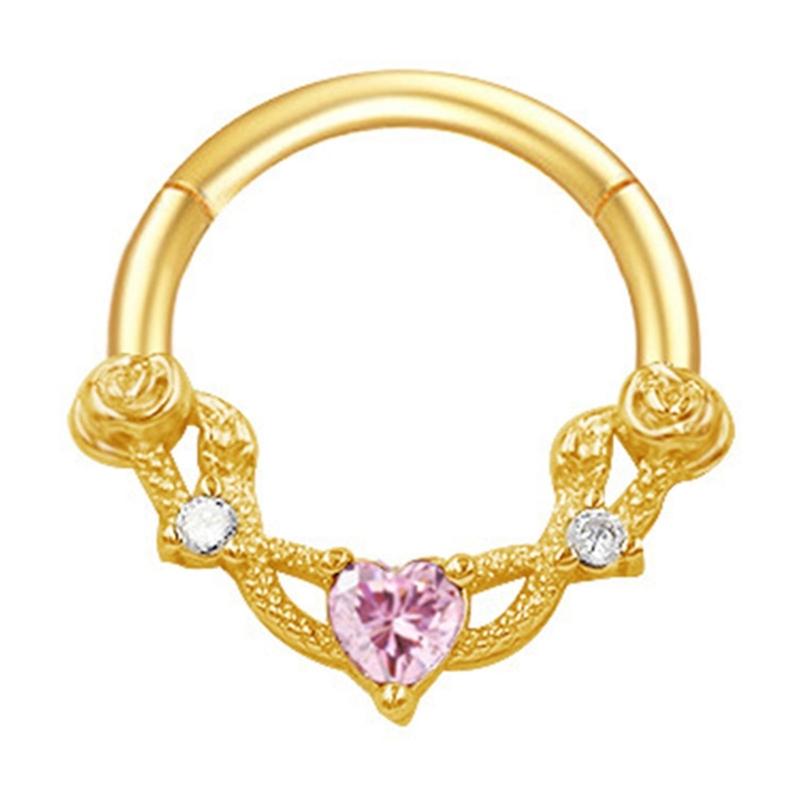 Crystal Nose Piercing Silver Color Septum Ring Stainless Steel Accessory for Ear Helix Cartilage Body Accessories