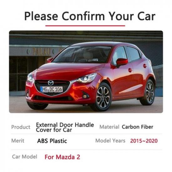 8Pcs Carbon Fiber W/ Keyless Door Handle Cover Trim For Mazda 2 3 6 CX3 CX5 CX9