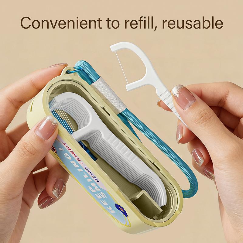 Portable Dental Floss Storage Box Floss Dispenser With 10Pcs Floss Automatic Ejectable Floss Organiser Teeth Cleaning Oral Care