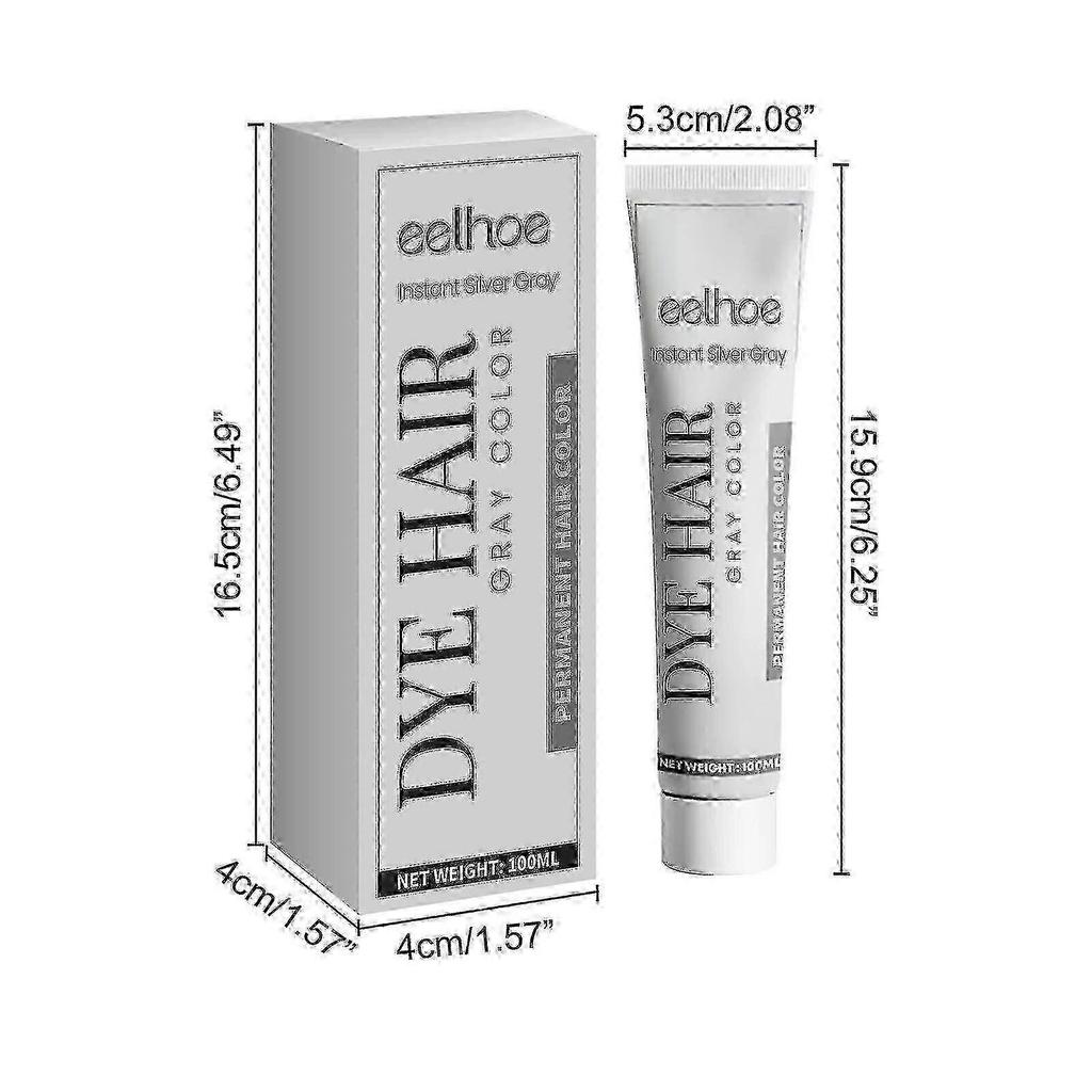 Eelhoe 100ml Grey Hair Colour Cream - British Styling Essential -3706979856996
