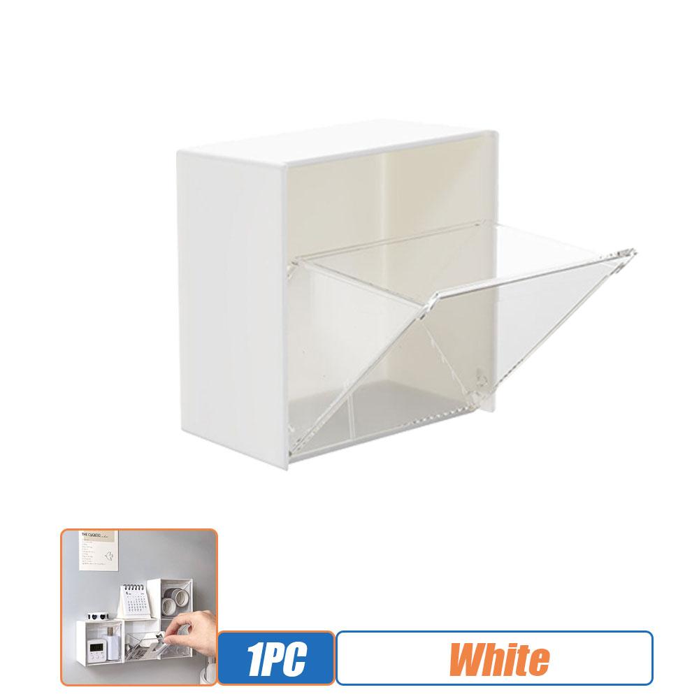 12 шт настенные коробки для хранения пылезащитный органайзер для ванной комнаты для ватных палочек для макияжа небольшой держатель для ювелирных изделий коробка может самоклеящаяся 1PC 1099₽