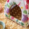 Breathable Small Pet Bed Arched Door Cooling Pet Hideout Lightweight Mesh Shelter  Cage Decor