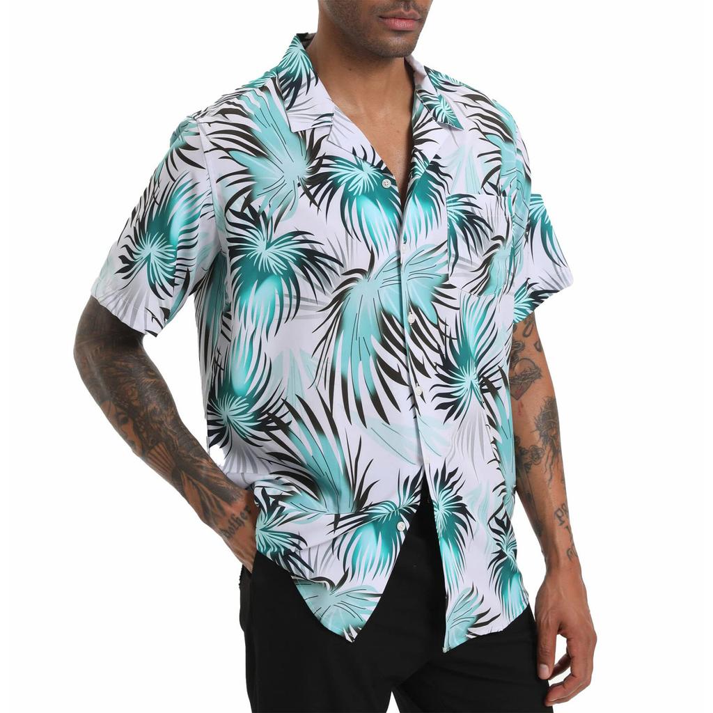 Havajská košile pro muže, pánské vintage košile na bowling s krátkým rukávem letní plážová košile