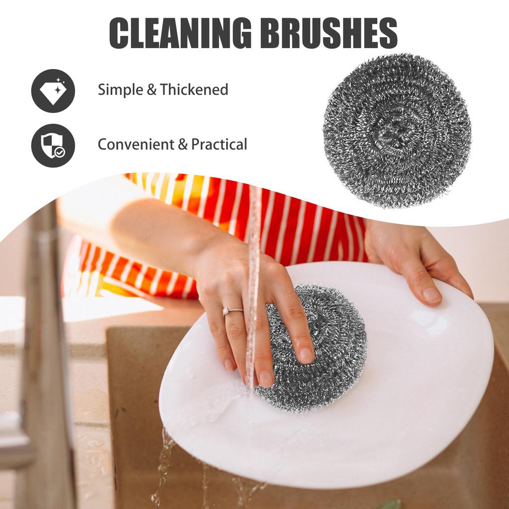 NUOLUX Steel Stainless Steel Kitchen Cleaning Metal 12 Silver Scrubber, Scrubber, Ball, Pot, Dish, Cleaning, Scrubber, Pieces,