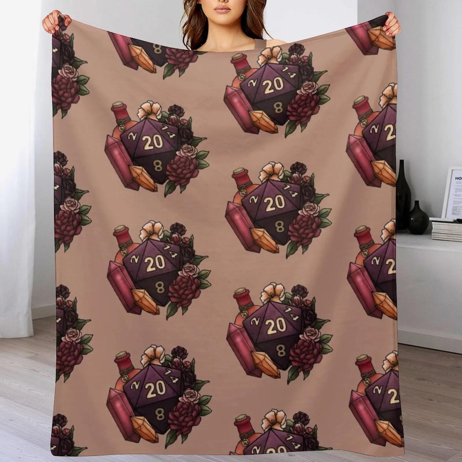 Sorcerer Class D20 Tabletop Gaming Dice Throw Blanket Cozy Microfiber Throw Blanket for Home Bedroom 102x76cm(40x30in)