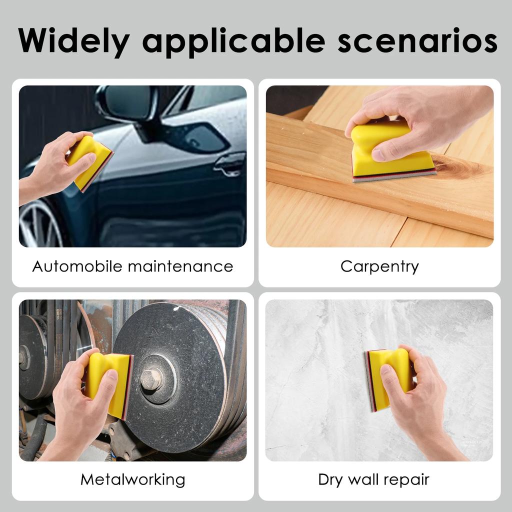 24Pcs Sanding Sponge Assortment Set Multi Grit Reusable Soft Foam Polishing Sanding Pad with Handle Dry Wet Use for Woodworking