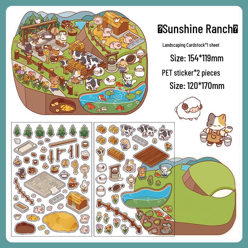 Infeel.Me 2.5D Scenery Stickers - 6th Edition Student Miniature Decoration Stickers