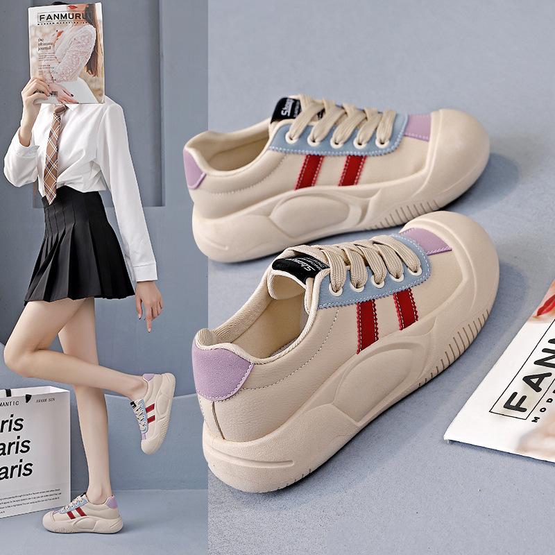2025 Autumn Little White Shoes New Korean Version Ins Female Students Platform Sports Board Shoes Casual Shoes Female KT-2688