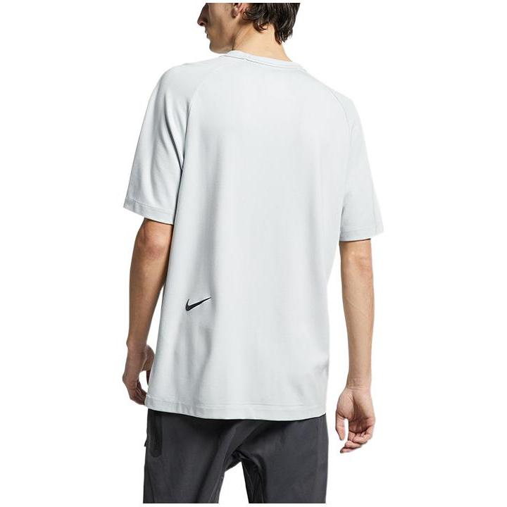 Nike Solid Color Logo Print Crew Neck Short Sleeve T-Shirt Men Tops White AR1581-043