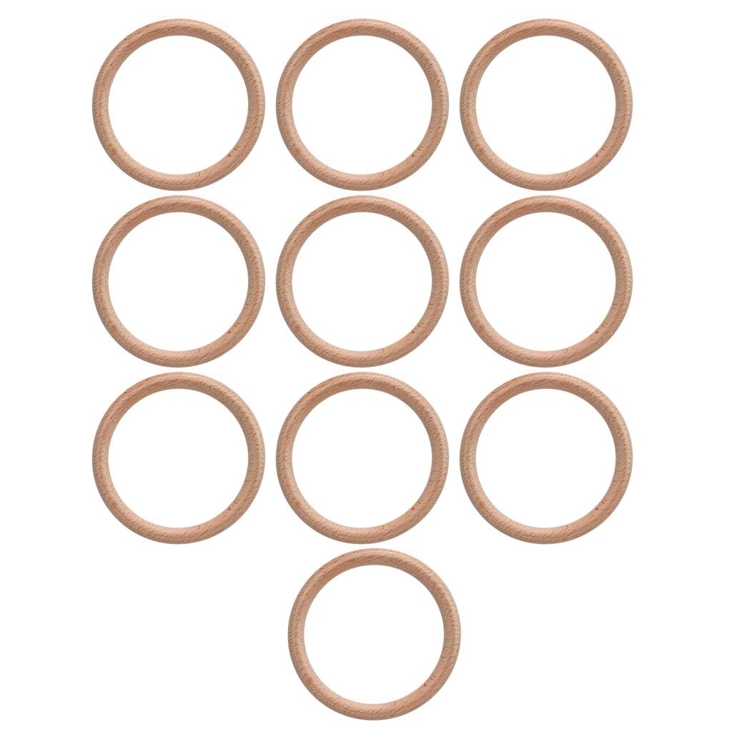 10 Pcs Wooden Rings Natural Grain Polished Smoothly Comfortable Touch Craft Wood Ring Pendant 10cm 3.9in