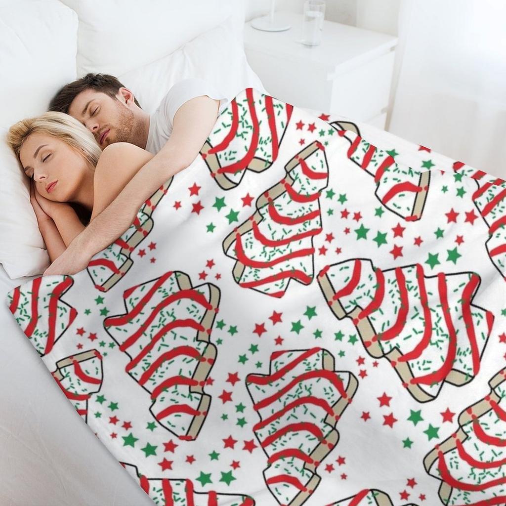 Christmas Tree Snack Cakes Throw Blanket Beautifuls Sleeping Bag Large bed plaid Blankets