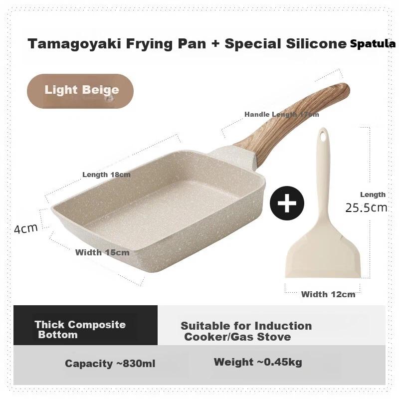 Carote Non-Stick Frying Pan, Flat Bottom Pan, Non-Stick Pan, Breakfast Pan, Tamagoyaki Pan, Steak Pan, Pancake Pan, Fried Egg Maker
