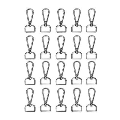 20 pièces Attaches Pivotantes Anneau Ovale Anneaux Porte-clés Mousqueton pour Lanière Porte-clés Sac à Main