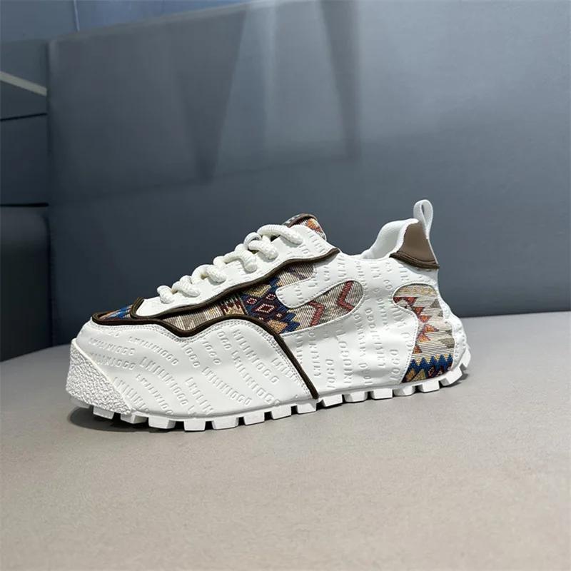 Spring Autumn New Luxury Men's Sneakers Tall Thick Bottom Casual Shoes Comfortable and Breathable Running Sports Shoes
