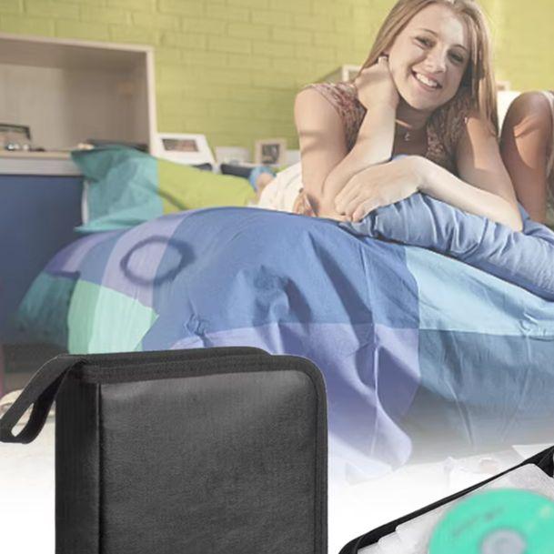 CD/DVD Disc Carry Case Handbag Dustproof Portable Zipper DVD CD Holder DVD VCD Wallet Organizer Zipper Album Storage Holder Case