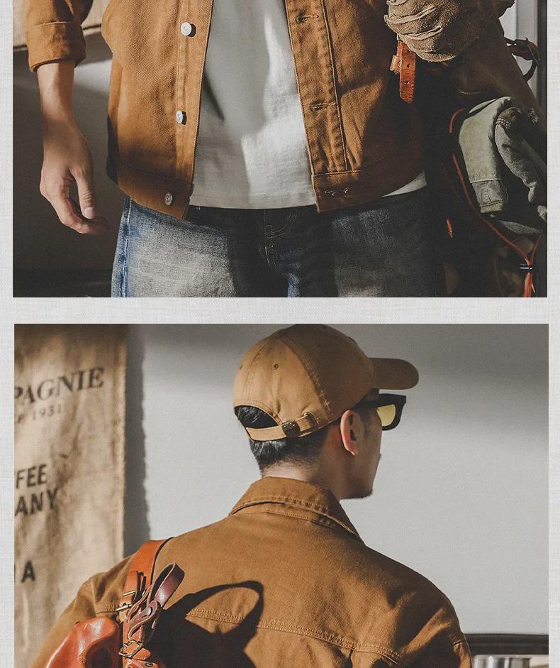 Men's American Heavyweight Retro Denim Jacket - Trendy, Loose-Fit Workwear for Spring and Autumn.