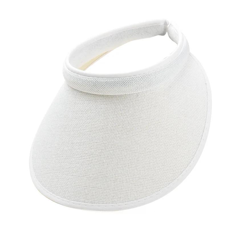 

1PC Summer Sun Hat Portable Wide Brim Beach Hats Outdoor Traveling Foldable Visor Hat Multi-function Straw Cap Suncap for Women білий