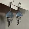 Creative Acrylic Graduated Jellyfish Pendant Earrings for Women Dreamy Pink Ocean Life Earrings Summer Party Jewelry Accessories