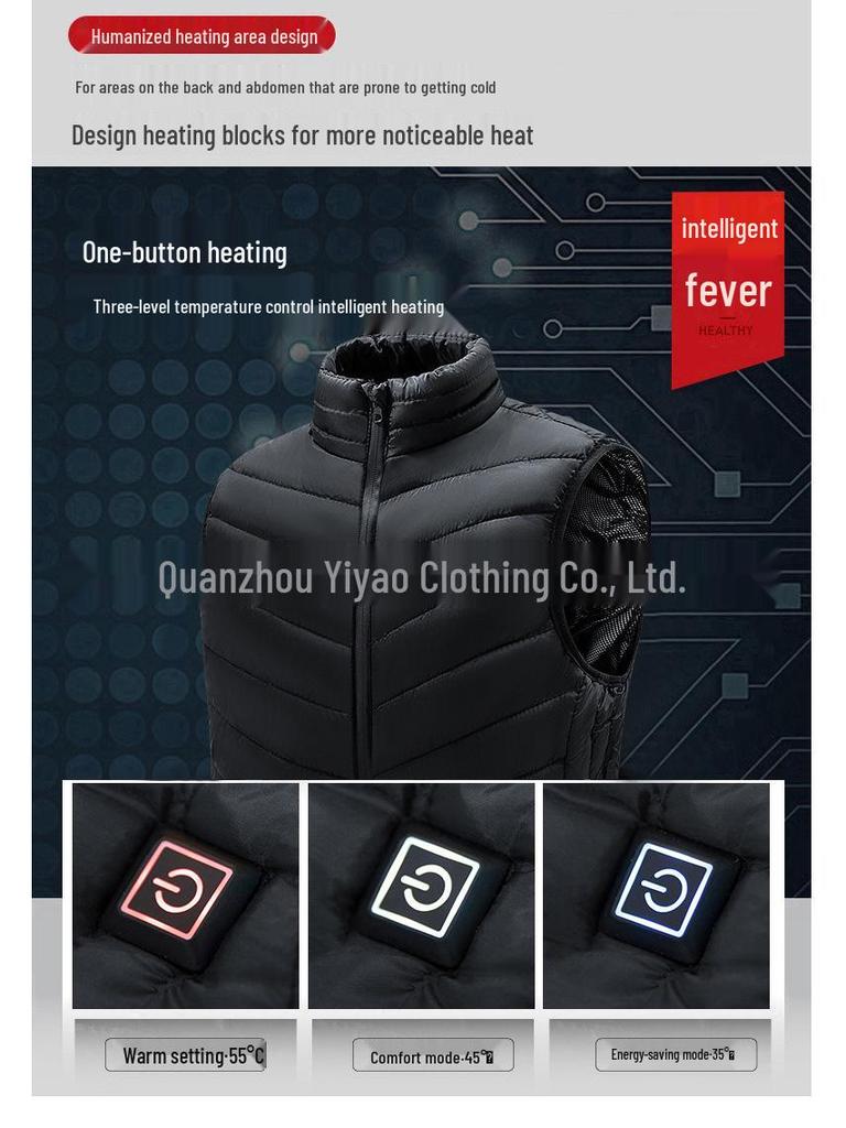 Unisex Rechargeable Winter Smart Heating Vest