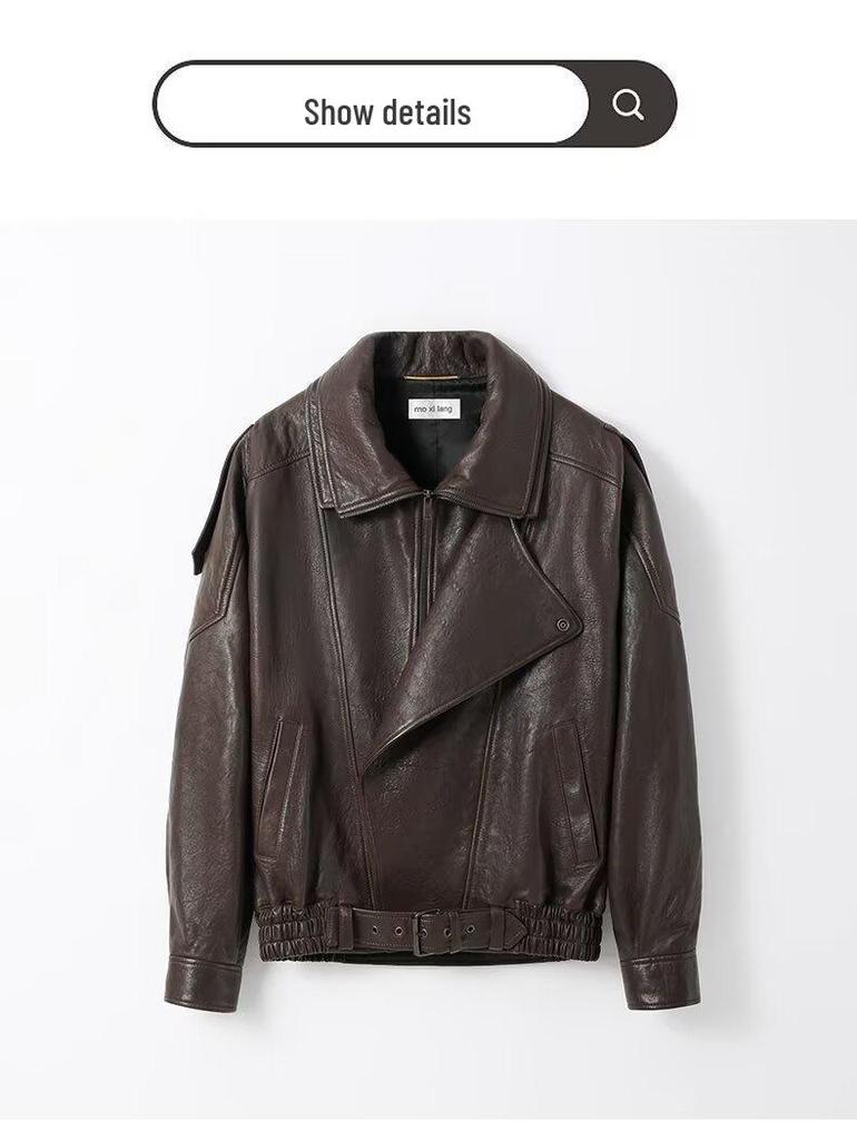 Herren Retro PU Leder Motorradjacke: Strapazierfähiger, trendiger Herbststil, lässig cooler Mantel.