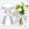White Car Decorations Bow 10X Car Exterior Bows With Heart Design White Romantic Ribbon For Women Men Automotive Decorations