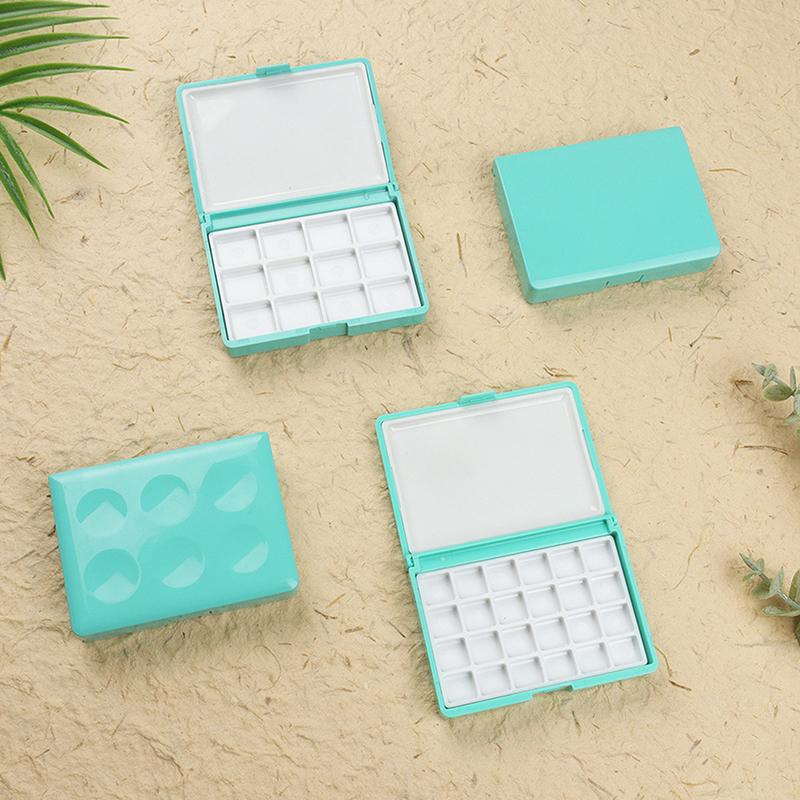 Seamiart Tragbarer Multifunktions-Malkasten aus Kunststoff, leere Aquarellpalette, Unterpaket für Aquarellfarben, Öl-, Acryl- und Gouachefarben