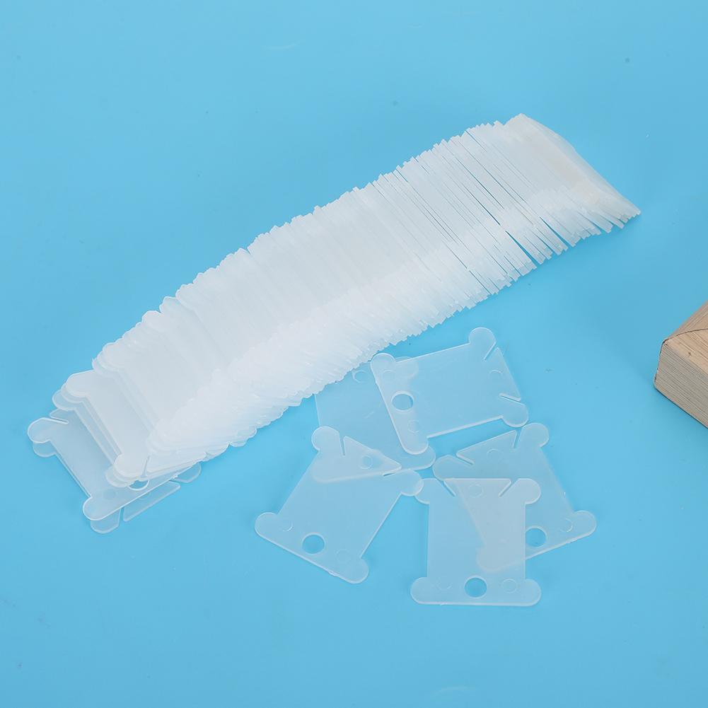 100Pcs Cross Stitch Winding Board Plastic Thread Winder Plate DIY Sewing Accessories