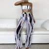 Fashion Women's Tube Top Mesh Pants Printed High Waist Split Sexy Swimsuit Bikini