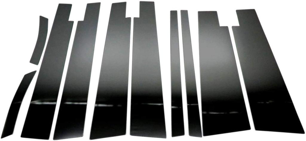 BRIGHTZ Finish Stainless Steel Black Plated Pillar Panels with Visor for Toyota Voxy Part 13968 Ultra-Mirror 80/85 (10-Piece Set) [PIL-BLA-262]