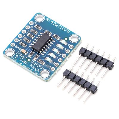 Sensor-Modul Kapazitiver Touchscreen Detektorplatine mit Stiftleiste AT42QT1070 5Pads