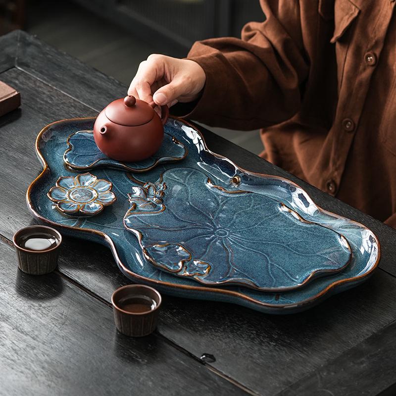 Lotus Ceramic Tea Tray