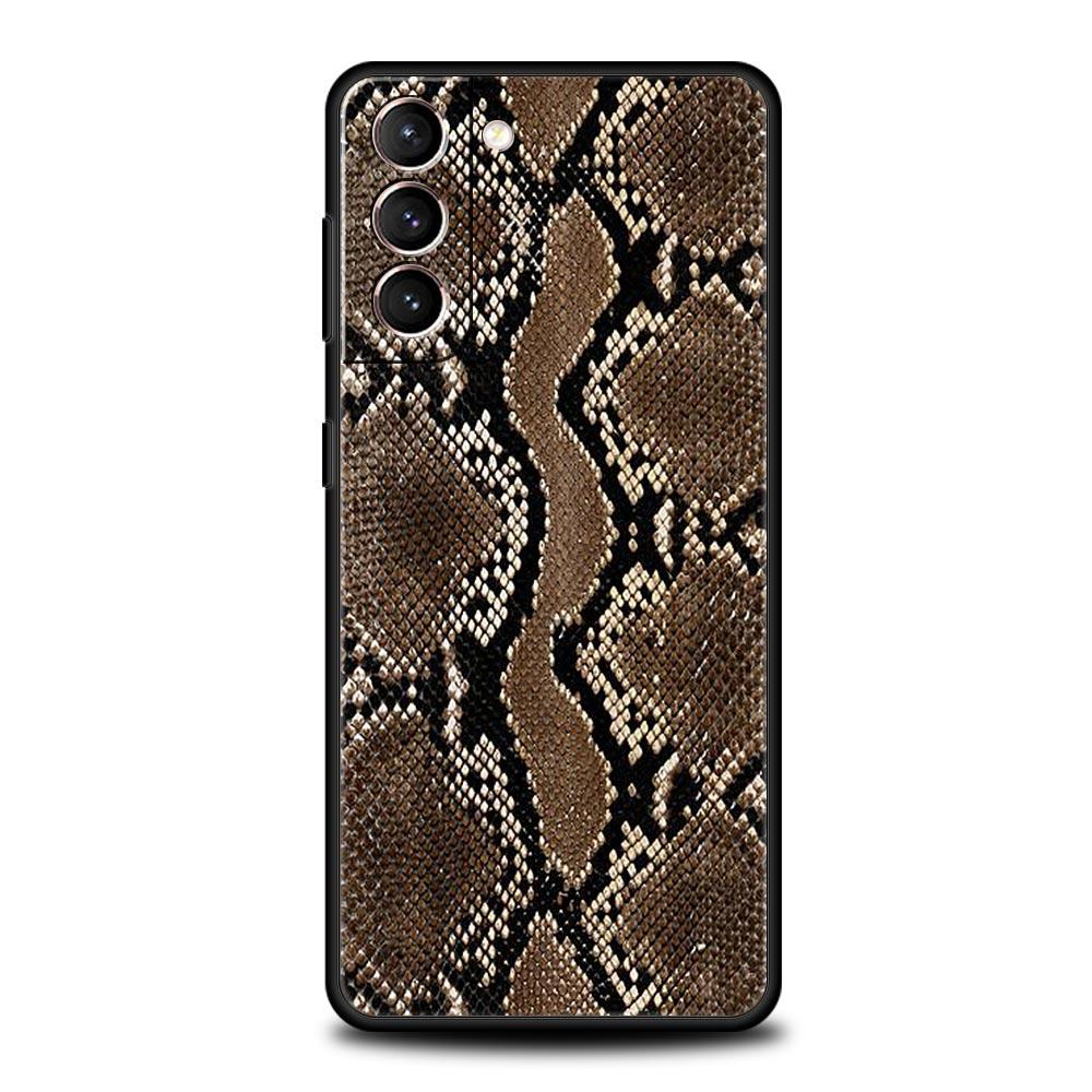 Pretty Luxury Snake Skin Phone Case For Samsung Galaxy S24 S23 S22 S20 Ultra S21 FE 5G S10 S9 Plus S10E Soft Silicone Cover