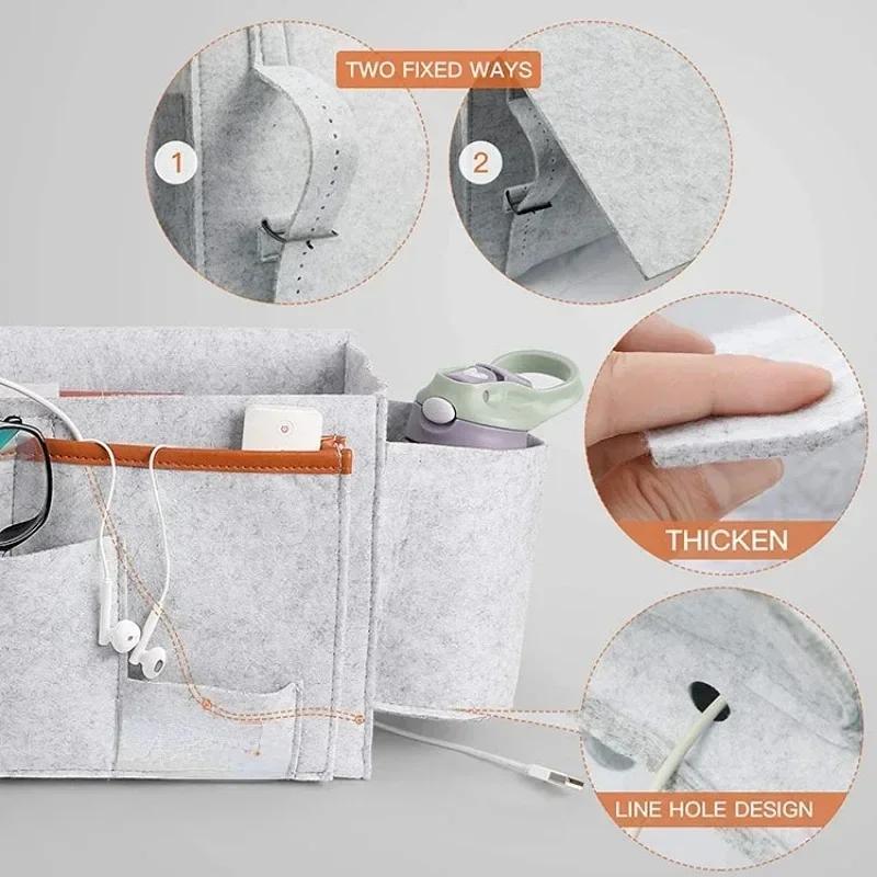 Useful Hanging Caddy Bedside Couch Storage Organizer Bed Holder Felt Pockets Sofa Organizer Pockets Holders Bedside Storage Bag