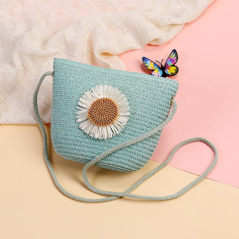 Yogodlns Geantă de Paie cu Flori și Fermoar, Portmoneu, Genți de Mesager Drăguțe, Coș de Depozitare, Țesut Manual, Geantă Crossbody pentru Femei, Geantă de Mână